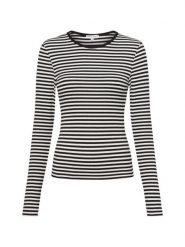 Marie Lund Damska koszulka z długim rękawem Kobiety Dżersej biały|czarny w paski, M. Białe t-shirty damskie Marie Lund, m, bez wzorów, z dżerseju, bez kołnierzyka. Za 149.95 zł.