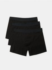 Bokserki long 3 pack - czarny. Czarne bokserki męskie Sinsay, bez wzorów. Za 29.99 zł.