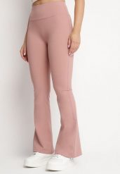 Różowe Legginsy o Kroju Dzwonów z Wysokim Stanem Koritea. Czerwone legginsy damskie Born2be, l, bez wzorów, z jeansu. Za 39.99 zł.