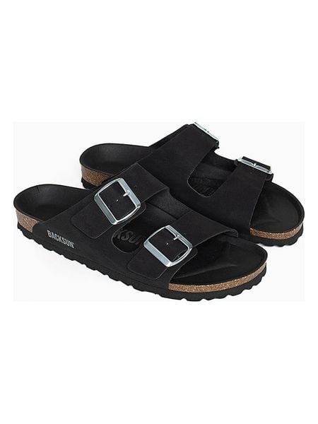 BACKSUN Klapki "Bali" w kolorze czarnym rozmiar: 38. Czarne klapki damskie Backsun, bez wzorów, z materiału, bez obcasa. Za 118.56 zł.