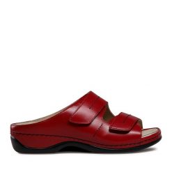 Klapki Berkemann. Czerwone klapki damskie Berkemann, bez wzorów, bez obcasa. Za 399.99 zł.