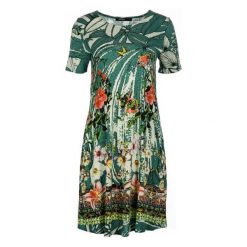 Desigual sukienka damska Eleonor XS zielony. Zielone sukienki damskie Desigual, xs, bez wzorów, bez kołnierzyka, bez ramiączek, mini. W wyprzedaży za 255.00 zł.