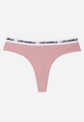 Różowe Majtki Typu Stringi z Bawełną i Napisami Veza. Czerwone stringi damskie Born2be, l, bez wzorów, z bawełny. Za 7.99 zł.