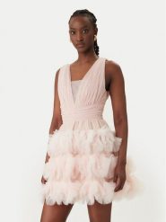 Rinascimento Sukienka koktajlowa CFC0127839003 Różowy Slim Fit. Czerwone sukienki damskie RINASCIMENTO, l, bez wzorów, z syntetyku, wizytowe, bez kołnierzyka, bez ramiączek. Za 799.99 zł.