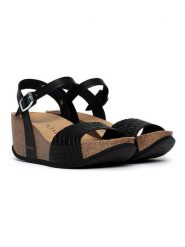 BACKSUN Sandały w kolorze czarnym na koturnie rozmiar: 37. Czarne sandały damskie Backsun, bez wzorów, z materiału, bez obcasa, na koturnie. Za 173.99 zł.