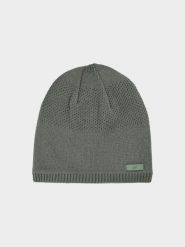 4F Czapka zimowa męska - khaki L. Brązowe czapki męskie 4f, na zimę, bez wzorów, z syntetyku, klasyczne. W wyprzedaży za 49.99 zł.