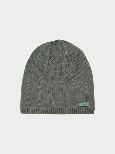 4F Czapka zimowa męska - khaki L. Brązowe czapki męskie 4f, na zimę, bez wzorów, z syntetyku, klasyczne. W wyprzedaży za 49.99 zł.