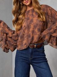 Milan Kiss Bluzka w kolorze jasnobrązowym rozmiar: S. Brązowe bluzki damskie Milan Kiss, s, bez wzorów, bez kołnierzyka, bez ramiączek. Za 152.99 zł.