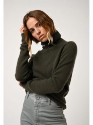 AUTHENTIC CASHMERE Kaszmirowy golf "Linda" w kolorze zielonym rozmiar: XL. Zielone golfy damskie AUTHENTIC CASHMERE, xl, bez wzorów, z kaszmiru, bez ramiączek. Za 480.90 zł.