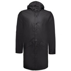 Kurtka Rains Long Jacket W3. Czarne kurtki damskie Rains, m, bez wzorów, bez kaptura. W wyprzedaży za 378.30 zł.