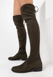 Zielone Kozaki Lady In Grey. Zielone kozaki damskie Born2be, za kolano, bez obcasa, na płaskiej podeszwie. Za 139.99 zł.