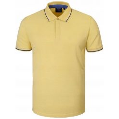 Koszulka Polo - Męska - Pako Jeans - Żółta, Kryte Guziki. Żółte koszulki polo męskie Pako Jeans, l, bez wzorów, z bawełny, bez ramiączek. Za 119.00 zł.