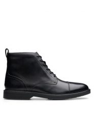 Clarks Kozaki Aldwin Cap 26179732 Czarny. Czarne buty zimowe męskie Clarks, ze skóry, bez zapięcia. Za 479.99 zł.
