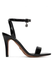 Nine West Sandały S2S15503 Czarny. Czarne sandały damskie Nine West, bez wzorów, z materiału, bez obcasa, na szpilce. Za 183.99 zł.