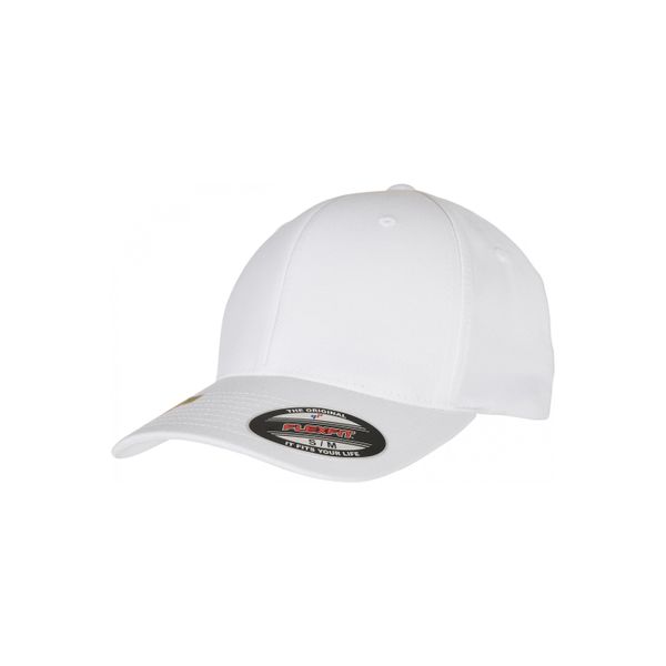 Czapka z poliestru pochodzącego z recyklingu Flexfit. Białe czapki męskie FLEXFIT, bez wzorów. Za 109.00 zł.