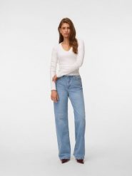 Vero Moda Koszulka w kolorze białym rozmiar: S. Białe bluzki damskie Vero Moda, s, bez wzorów, z bawełny, bez kołnierzyka. Za 73.95 zł.