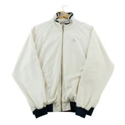 Second life - Kurtka polarowa męska z haftowanym logo Omini - Stan dobry. Brązowe kurtki treningowe męskie Kappa, m, bez wzorów, z materiału. Za 164.76 zł.