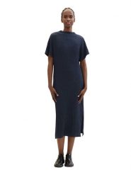 TOM TAILOR Denim Sukienka w kolorze granatowym rozmiar: M. Niebieskie sukienki damskie Tom Tailor Denim, na co dzień, m, bez wzorów, z denimu, bez kołnierzyka, bez ramiączek, midi, proste. Za 136.13 zł.
