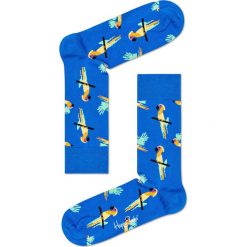 Happy Socks - Skarpetki Parrot. Niebieskie skarpetki damskie Happy Socks, bez wzorów, z bawełny. W wyprzedaży za 24.90 zł.
