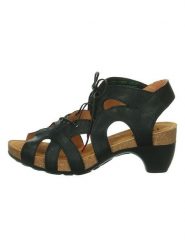 Think! Skórzane sandały "Traudi" w kolorze czarnym rozmiar: 38. Czarne sandały damskie Think!, bez wzorów, bez obcasa, na koturnie. Za 289.20 zł.