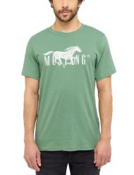 Męski T-Shirt Mustang Style Austin Dark Ivy 1016279 6326. T-shirty męskie Mustang, m, bez wzorów, bez kołnierzyka. Za 69.99 zł.