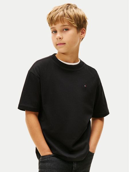 Tommy Hilfiger T-Shirt Essential Archive KB0KB09646 Czarny Regular Fit. Czarne t-shirty chłopięce Tommy Hilfiger, bez wzorów, z bawełny, bez ramiączek. Za 109.99 zł.