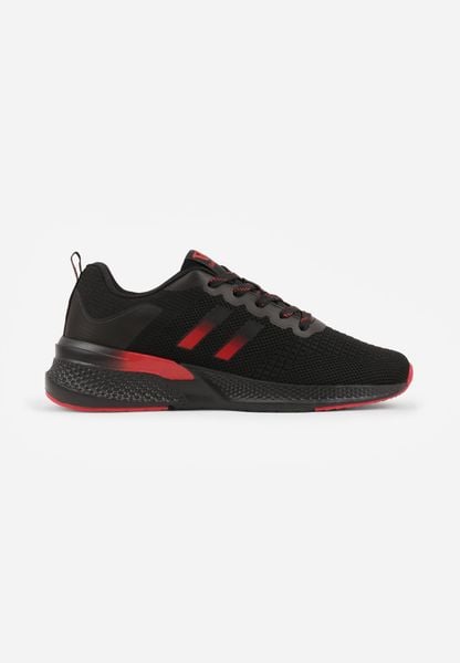 Czarno-Czerwone Buty Sportowe Sneakersy Ozdobione Cieniowanymi Paskami Monissa. Czarne buty sportowe na co dzień męskie Born2be, z dresówki, bez zapięcia, na fitness i siłownię. Za 99.99 zł.