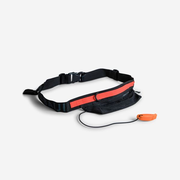 Pasek do lonży z kieszonką do swimrun. Czarne paski męskie NABAIJI, bez wzorów, z materiału, sportowe. Za 34.99 zł.