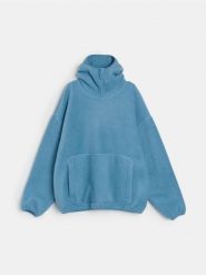Bluza pullover z kapturem - niebieski. Niebieskie bluzy z kapturem męskie Sinsay, l. Za 69.99 zł.