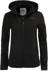 Damska kurtka softshell Spitsbergen Norway 3-warstwowa czarna. Czarne kurtki damskie Erima, m, z aplikacjami, z dzianiny, bez kaptura. Za 300.99 zł.