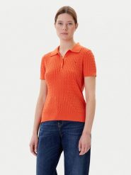 Tommy Hilfiger Sweter Fine WW0WW41474 Pomarańczowy Regular Fit. Brązowe swetry klasyczne damskie Tommy Hilfiger, l, z bawełny, bez kołnierzyka. Za 459.99 zł.