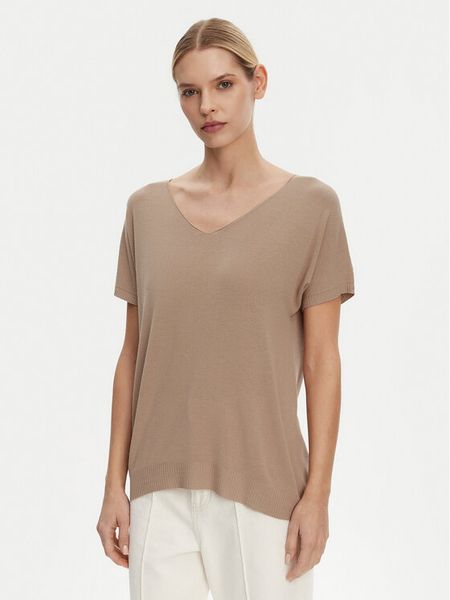 Kontatto Bluzka 3M0514C Brązowy Regular Fit. Brązowe bluzki damskie Kontatto, m, bez wzorów, z wiskozy, bez ramiączek. Za 229.99 zł.