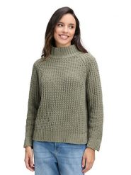 CARTOON Sweter w kolorze khaki rozmiar: 46. Brązowe golfy damskie Cartoon, bez wzorów, ze splotem, bez ramiączek. Za 134.95 zł.