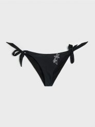 Wiązany dół od bikini - figi z haftem - czarny. Czarne bikini damskie Sinsay, bez wzorów. Za 25.99 zł.