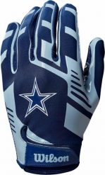 Futbol amerykański - Rękawiczki - Dzieci - Drużyna Dallas Cowboys. Białe rękawiczki dziecięce Wilson, z materiału, bez ramiączek. Za 159.00 zł.