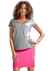 Heine Bluzka w kolorze szarym rozmiar: 42. Szare bluzki damskie Heine, bez wzorów, z bawełny, bez kołnierzyka, bez ramiączek. Za 78.99 zł.