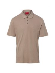 HUGO koszulka polo z zawartością lnu - Dulinen Mężczyźni len brązowy, XXL. Brązowe koszulki polo męskie Hugo, m, bez wzorów, ze lnu, bez ramiączek. Za 379.95 zł.