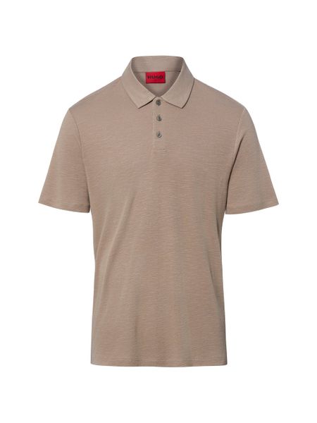 HUGO koszulka polo z zawartością lnu - Dulinen Mężczyźni len brązowy, XXL. Brązowe koszulki polo męskie Hugo, m, bez wzorów, ze lnu, bez ramiączek. Za 379.95 zł.