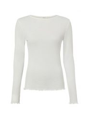 Opus Damska koszulka z długim rękawem - Suzzo Kobiety biały jednolity, 36. Białe t-shirty damskie Opus, bez wzorów, z wiskozy, bez kołnierzyka. Za 199.95 zł.