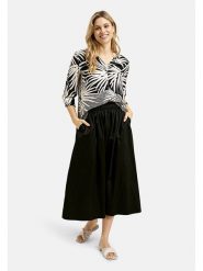 Milano Italy Bluzka w kolorze czarno-beżowym rozmiar: 44. Czarne bluzki damskie Milano Italy, bez wzorów, z wiskozy, bez kołnierzyka, bez ramiączek. Za 173.99 zł.