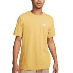 T-Shirt Club Rozmiar M Żółty - AR4997-725. Żółte t-shirty męskie Nike, m, bez wzorów, z bawełny, bez kołnierzyka. Za 128.05 zł.