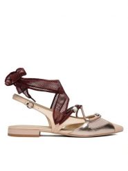 PINKO Czółenka Gianira 30 SD0547 P003 Beżowy. Brązowe czółenka damskie Pinko, bez wzorów, ze skóry, bez obcasa. Za 1,079.00 zł.