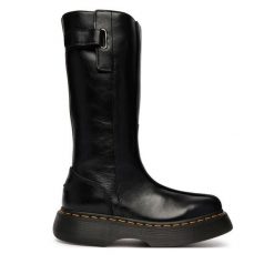 Kozaki Dr. Martens. Czarne kozaki damskie Dr. Martens, bez obcasa, na płaskiej podeszwie. Za 1,039.00 zł.