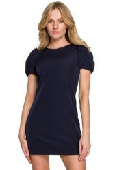 Elegancka sukienka mini krótkie bufiaste rękawy atramentowa. Niebieskie sukienki damskie Sukienki.shop, na imprezę, m, bez wzorów, eleganckie, bez kołnierzyka, bez ramiączek, mini. Za 249.00 zł.