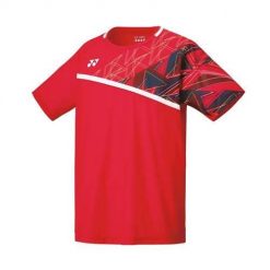 Koszulka sportowa męska Yonex Badminton Tournament. Czerwone t-shirty sportowe męskie YONEX, l, z materiału, bez ramiączek, na fitness i siłownię. Za 336.00 zł.