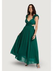 Morgan Sukienka wieczorowa 251-RISSAL Zielony Regular Fit. Zielone sukienki damskie Morgan, bez wzorów, z syntetyku, wizytowe, bez kołnierzyka, bez ramiączek. Za 549.99 zł.