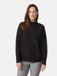 Gerry Weber Sweter w kolorze czarnym rozmiar: 44. Czarne golfy damskie Gerry Weber, bez kołnierzyka. Za 298.67 zł.