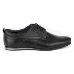 Olivier Eleganckie buty męskie do jeansów 731 czarne. Czarne buty wizytowe męskie na zimę, z jeansu, bez zapięcia. Za 392.97 zł.