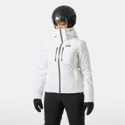 Damska kurtka narciarska Helly Hansen Alphelia Lifaloft. Białe kurtki narciarskie i snowboardowe damskie Helly Hansen, bez wzorów, bez kaptura, narciarskie. Za 2,207.00 zł.