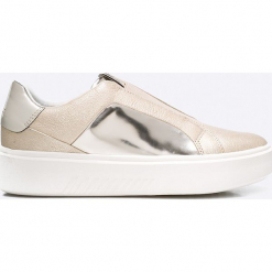 Geox - Buty. Żółte buty sportowe na co dzień damskie Geox, bez wzorów, z materiału. W wyprzedaży za 219.90 zł.